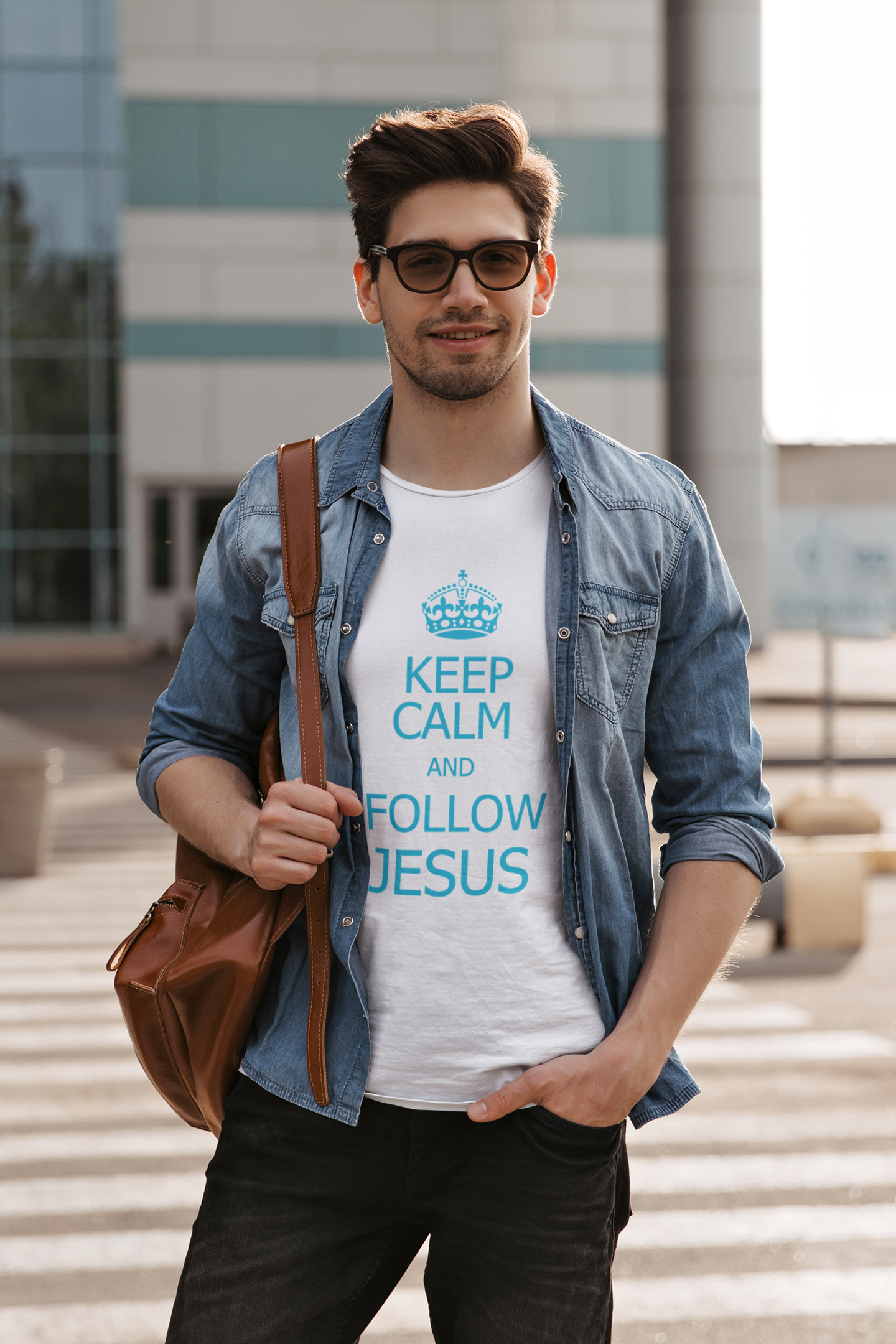 KEEP CALM AND FOLLOW JESUS T-SHIRT prayer-shop.com