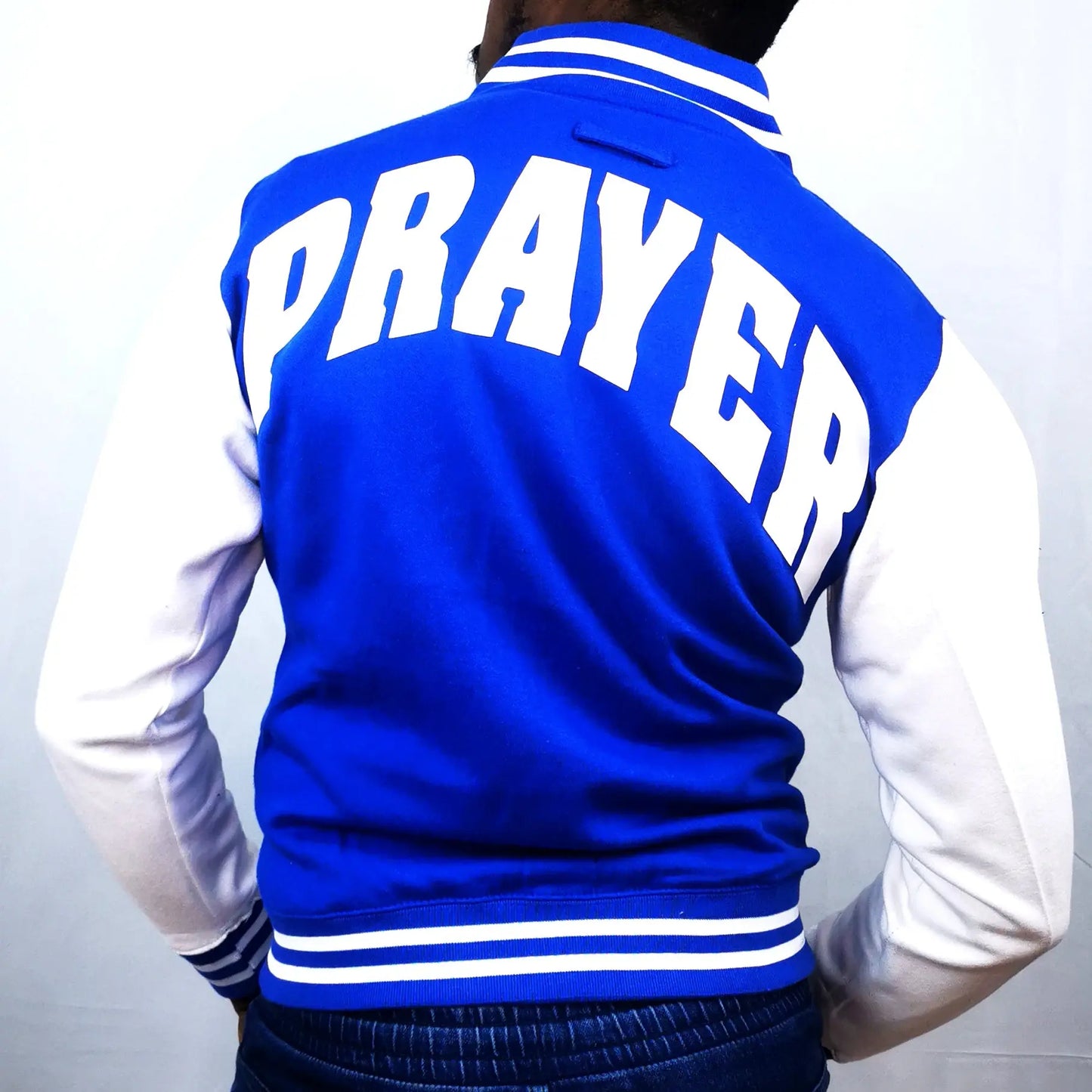 COLLEGE-SWEATJACKE BLAU prayer-shop.com