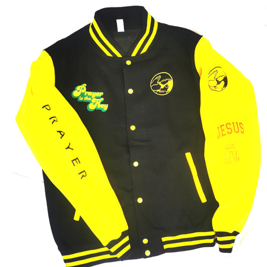 COLLEGE-SWEATJACKE SCHWARZ GELB prayer-shop.com