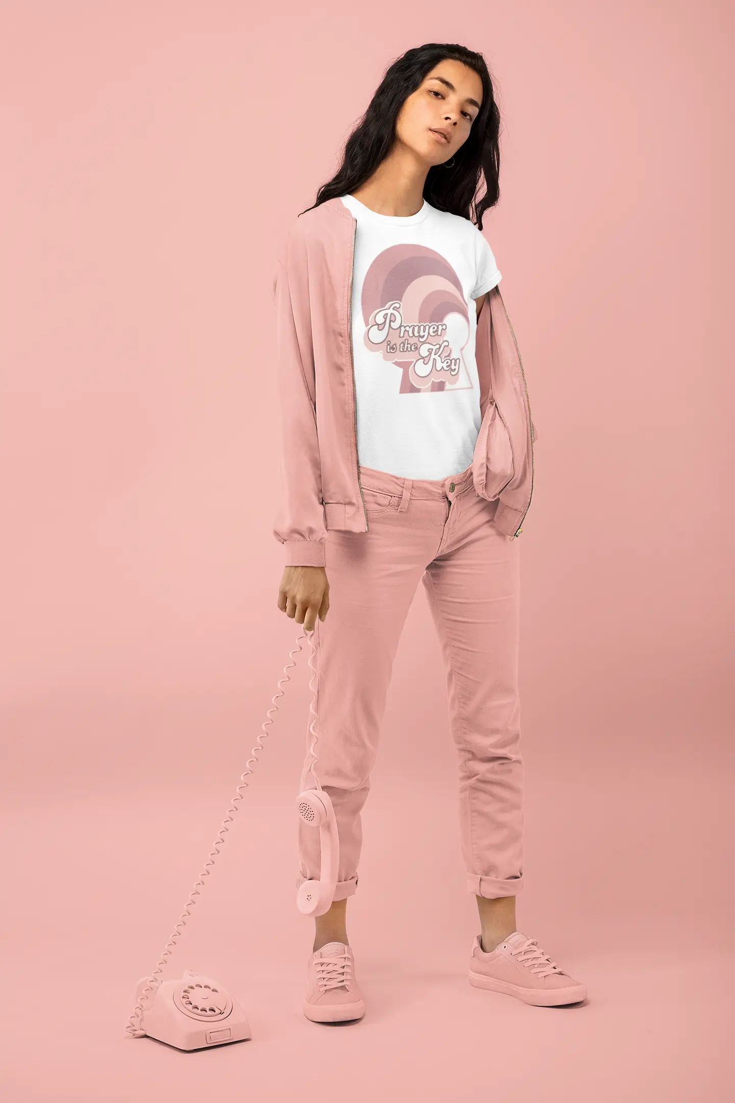 PRAYER IS THE KEY PINK T-SHIRT prayer-shop.com